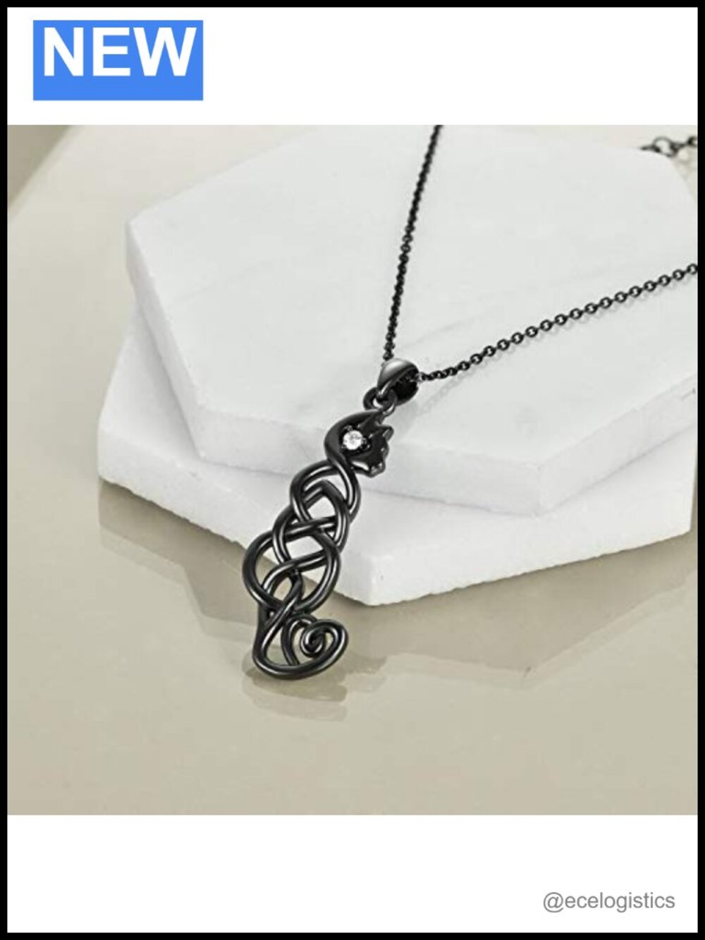 Sterling Silver Celtic Knot Cat Necklace Pendant Jewelry - Picture 5 of 6